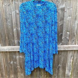 Anthropologie Maeve Myra Mock Neck Shark Bite Hem Pocketed Dress Size Sm…